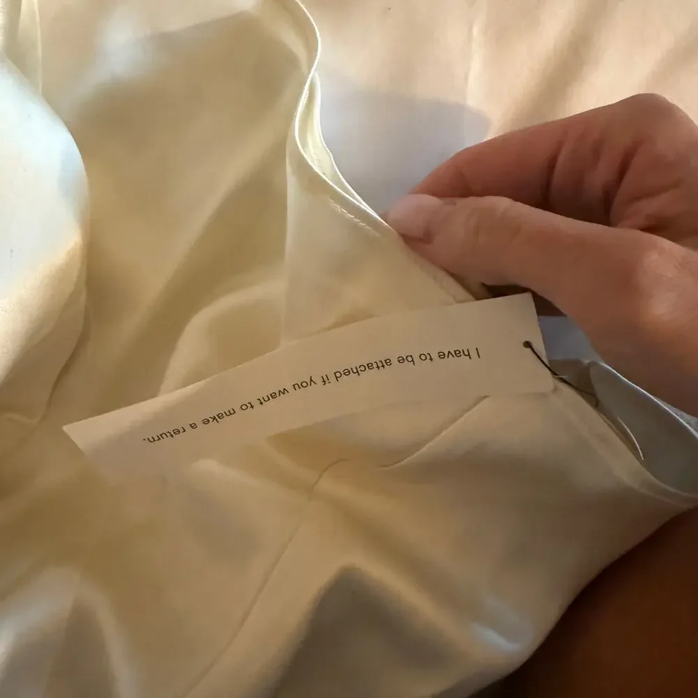 New Reformation Ronda Silk Dress Ivory - Picture 7 of 7